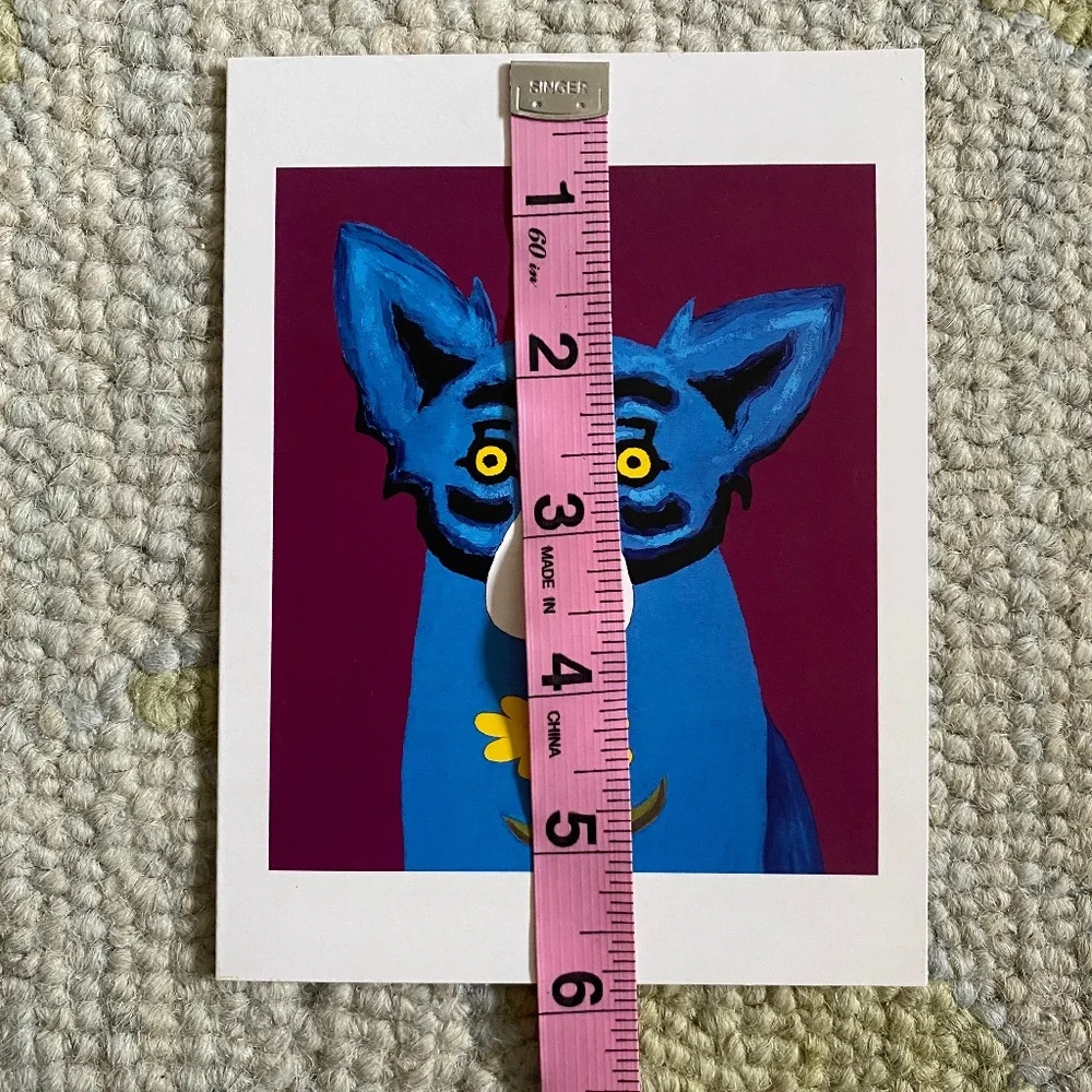 Y2K I George Rodrigue I Matted "Daisy" Blue Dog Note Card - Picture 14 of 16